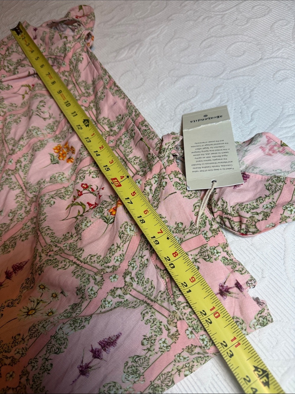 Agua Bendita Pink Floral Trellis Dress. NWT. Size 2X. Pockets - Picture 7 of 9